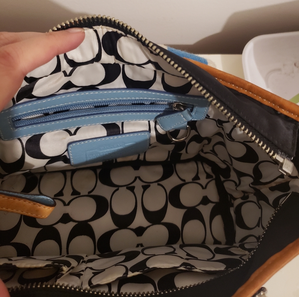 Washed- Coach Black and Blue Mini Tote Bag. Y2K - Picture 5 of 16